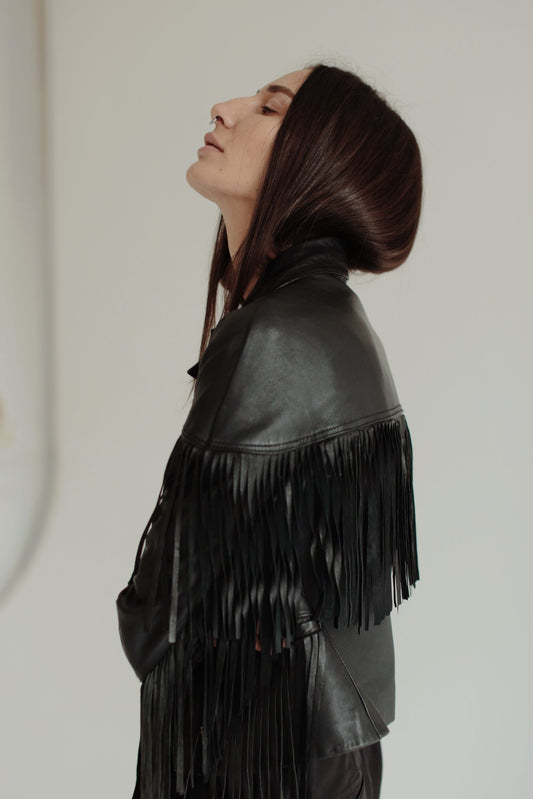 Black fringe  jacket