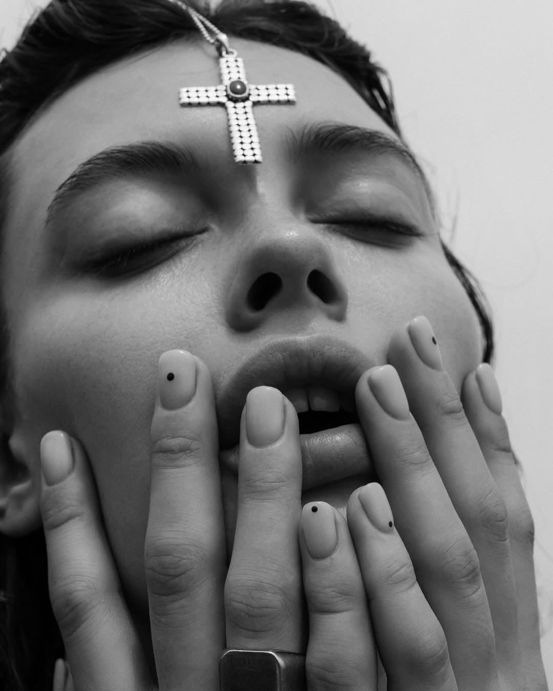 Silver cross with cornelian stone