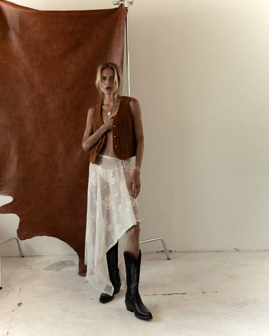 Naked roses skirt in cream