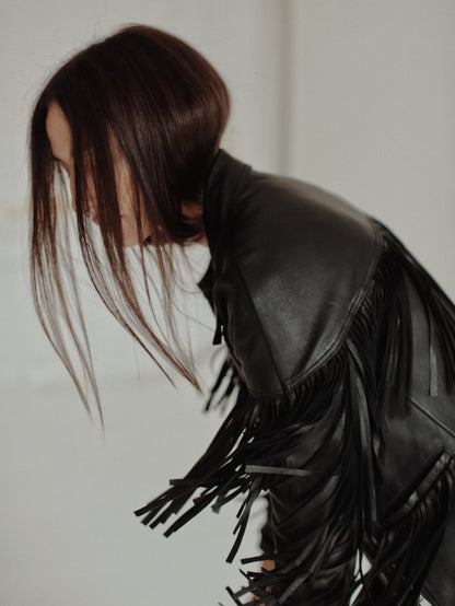 Black fringe  jacket