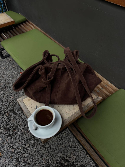 Suede tote bag